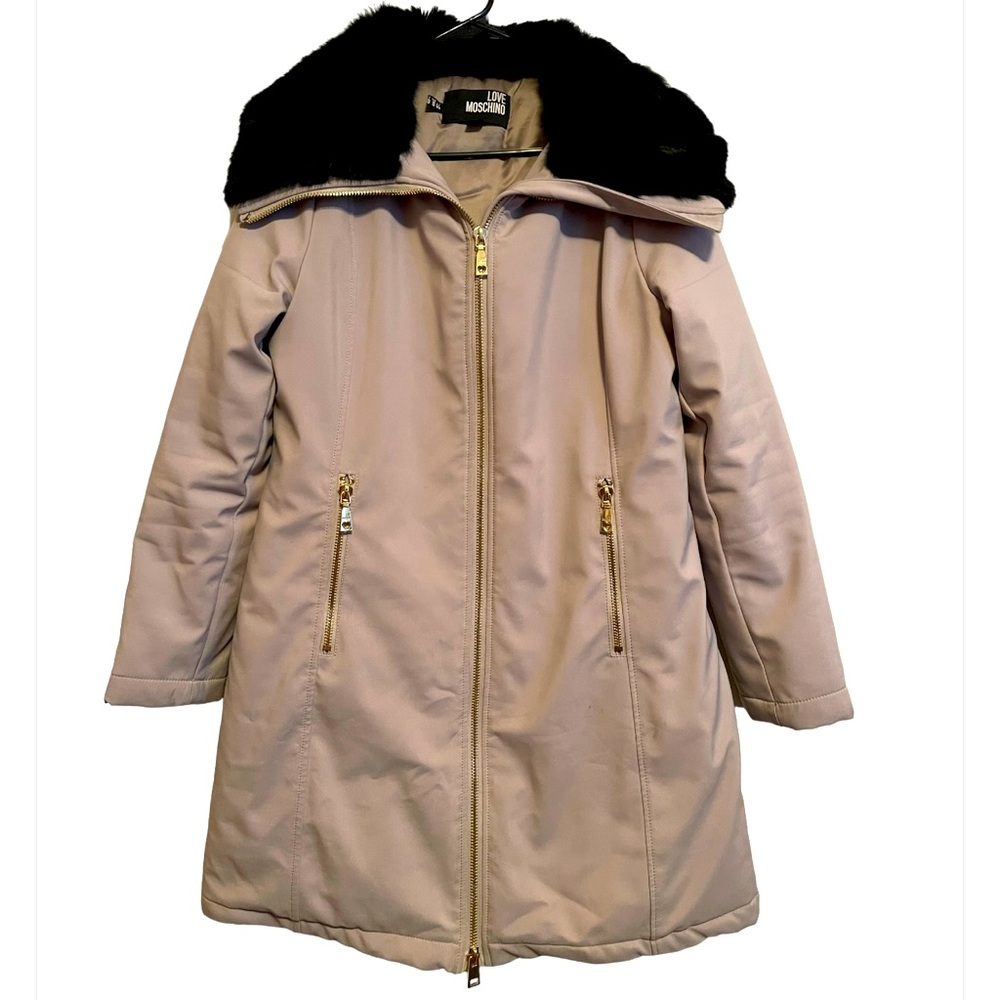 Love Moschino Winter Coat with Fur Collar